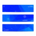 Collection horizontal banners on blue background Royalty Free Stock Photo