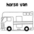 Collection of horse van hand draw Royalty Free Stock Photo