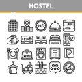 Collection Hostel Elements Vector Sign Icons Set Royalty Free Stock Photo