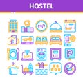 Collection Hostel Elements Vector Sign Icons Set Royalty Free Stock Photo