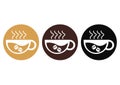 A collection of hot coffee symbols with different colors