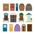 Collection of house doors vector design illustration