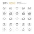 Collection of houses related line icons