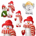 Collection of Ã¯Â¿Â½hristmas snowman isolated