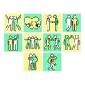 Hug icon set