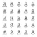 Collection of Human Avatars In line Style