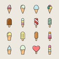 Collection of 16 ice creams.