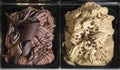 A collection of ice crean chocolate and coffee