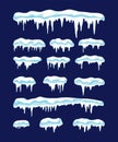 collection of icicles of different shapes, vector
