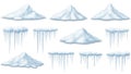 Collection of icicles isolated on white background Royalty Free Stock Photo