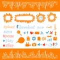 Collection of icons and buttons web design element Royalty Free Stock Photo