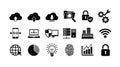 Technology and Cybersecurity Icon Set Royalty Free Stock Photo