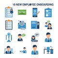 New Employee Onboarding Process Icons Set Vector Illustration Royalty Free Stock Photo