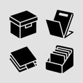 Collection of icons representing various document storage and office organization tools Royalty Free Stock Photo