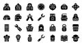 Black Monochrome Tool and Utility Icon Set Royalty Free Stock Photo