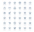 collection icons serverless computing event-driven cloud architectures Royalty Free Stock Photo