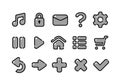 a collection of icons with symbols for a web design. Set of buttons for games, applications and websites. Royalty Free Stock Photo