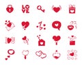 Collection icons for valentines day