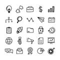 Collection of illustrated business icons