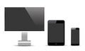 Set Of Realistic Vector Android Mobile Phone Ipad Tablet Android Lcd Tv Monitor Display