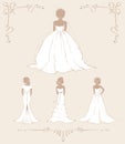 Collection illustration -- bride in dresses