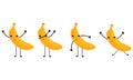 a collection of illustrations of bananas with cheerful faces