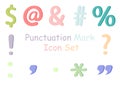 a collection of illustrations of colorful punctuation marks