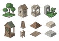 A collection of illustrations featuring various building elements Royalty Free Stock Photo