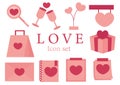 Collection of illustrations of heart shaped objects Royalty Free Stock Photo