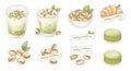 Pistachio Desserts and Snacks Illustrations Royalty Free Stock Photo