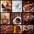 Collection of images with coffee. Royalty Free Stock Photo