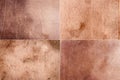 Collection of images with scratched dirty dusty copper plate texture