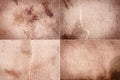 Collection of images with scratched dirty dusty copper plate texture