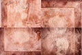 Collection of images with scratched dirty dusty copper plate texture