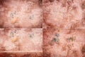 Collection of images with scratched dirty dusty copper plate texture