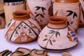 Collection of images with unglazed handmade pottery pot made of red clay. Teracota vase. Pottery basics. Sale in Pune, India, Royalty Free Stock Photo