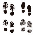 Collection of a imprint soles shoes. Vector illustration