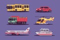 Collection includes air, land and sea transport. Royalty Free Stock Photo