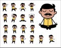 Collection of Indian Man Poses - Set of Concepts Vector illustrations