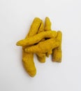 Collection of Indian turmeric root