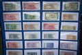 Collection of Indonesia`s paper money displayed in a museum photo taken in Bogor Indonesia