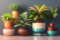 Collection Indoor plants in flower pots. Generative AI.