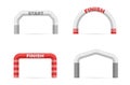 Collection inflatable arches with start and finish inscription rubber equipment for marathon racing