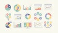 Infographic Elements Charts, Graphs, Data Visualization Set Royalty Free Stock Photo