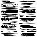 Collection of ink strokes brush lines