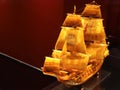 Collection of the international Maritime museum in Hamburg - ship made of natural amber