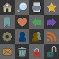 Collection of internet icons, color flat design Royalty Free Stock Photo