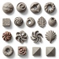 Carvings and textures. Colors range from various shades of gray to muted Royalty Free Stock Photo