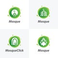 Collection of Islamic Learning Logo. Mosque Logo Design Template Royalty Free Stock Photo