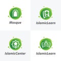 Collection of Islamic Learning Logo. Mosque Logo Design Template Royalty Free Stock Photo